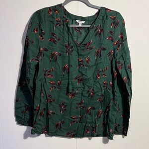 Green Floral Women's Top